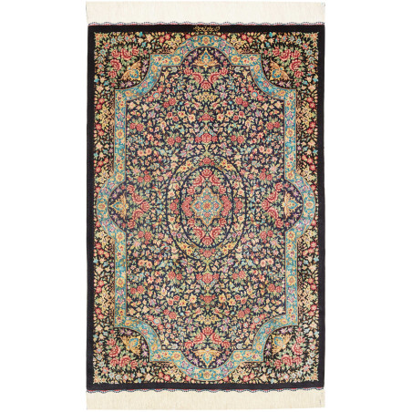 Rug Ghom Silk Persia 78x120 Navy Blue Red