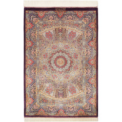 Rug Ghom Silk Persia 81x123 Deep Aubergine Sky