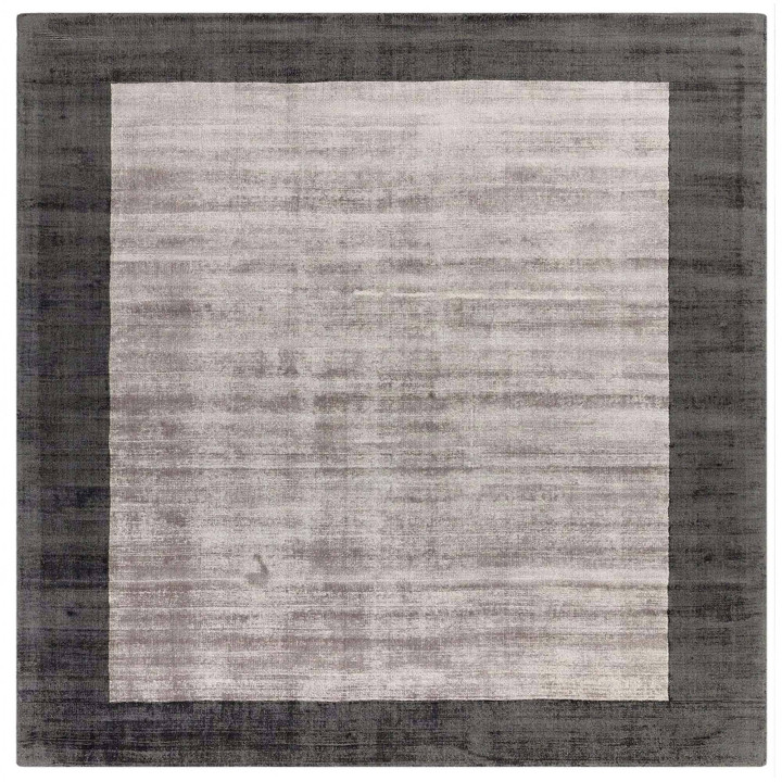 Rug Blade Border geometric grey silver Square 16