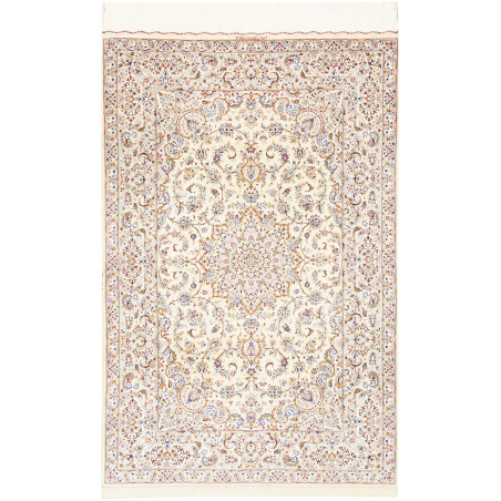 Rug Ghom Silk Persia 99x150 Ivory Blue