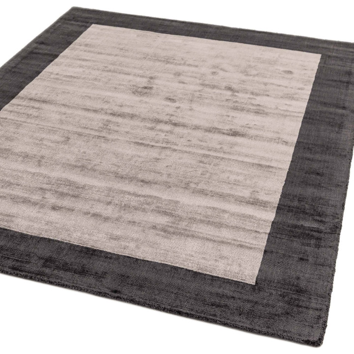 Tappeto Blade Border geometrico grigio e argento