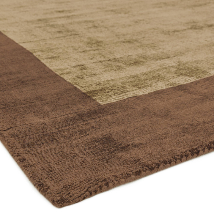 Tappeto Blade Border geometrico marrone e beige