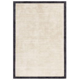 Rug Blade Border geometric dark grey light beige