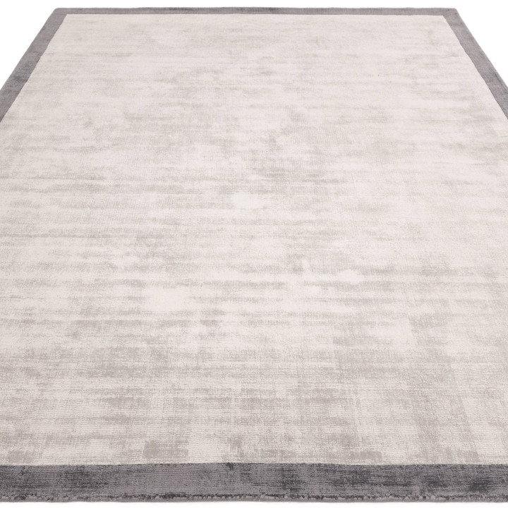 Rug Blade Border geometric grey silver 200x290 c