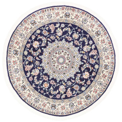 Nain 9la 150x150 Cm Nain 9la, Persia, Hand-carded Wool And