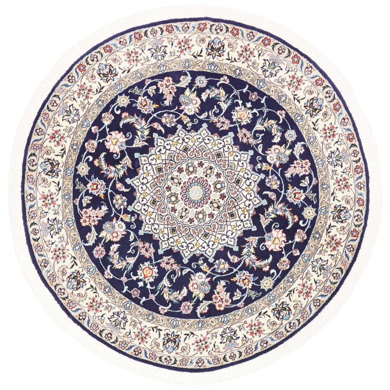 Nain 9la 150x150 Cm Nain 9la, Persia, Hand-carded Wool And