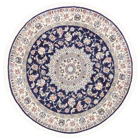 Nain 9la 150x150 Cm Nain 9la, Persia, Hand-carded Wool And