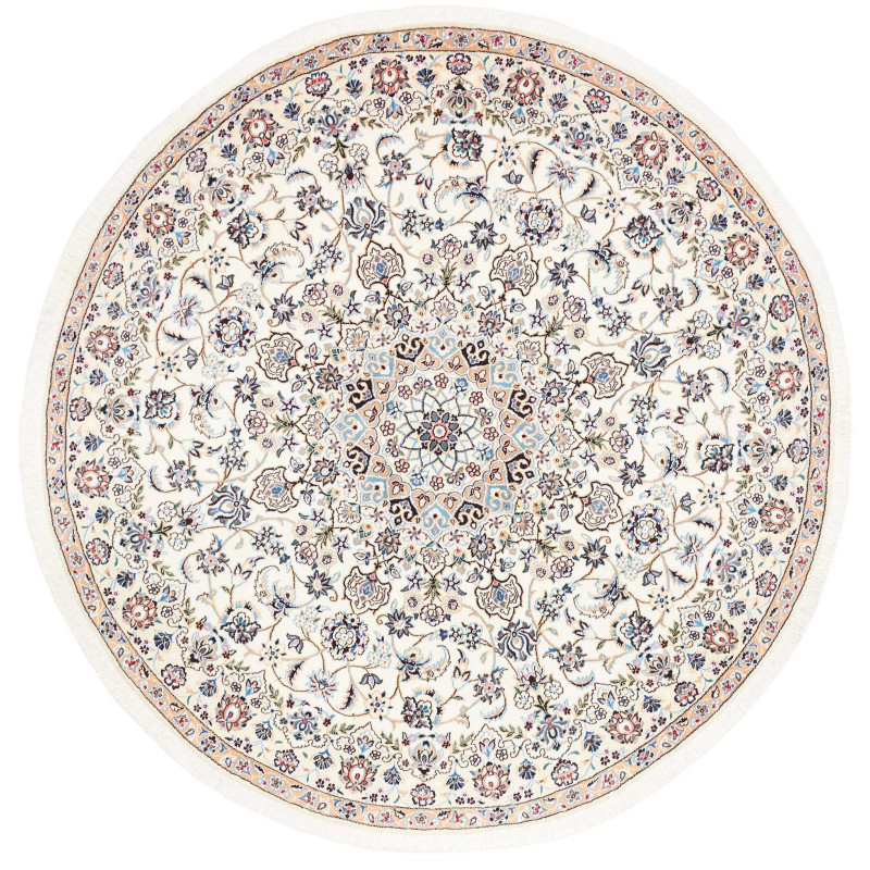 Nain 9la 200x200 Cm Nain 9la, Persia, Hand-carded Wool And