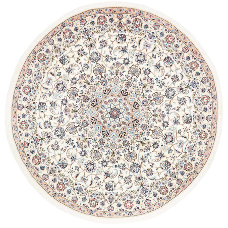 Nain 9la 200x200 Cm Nain 9la, Persia, Hand-carded Wool And
