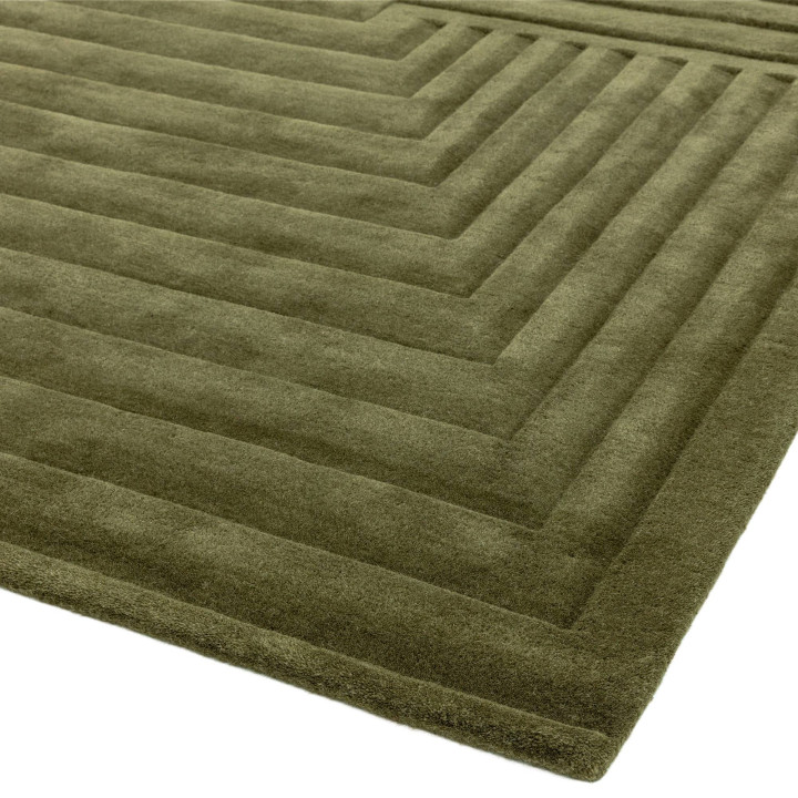 Rug Form geometric olive green 120x170 cm