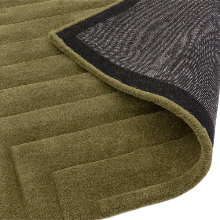 Rug Form geometric olive green 160x230 cm