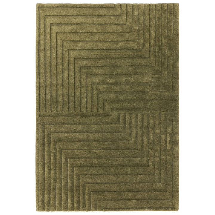 Tappeto Form geometrico verde oliva 200x290 cm