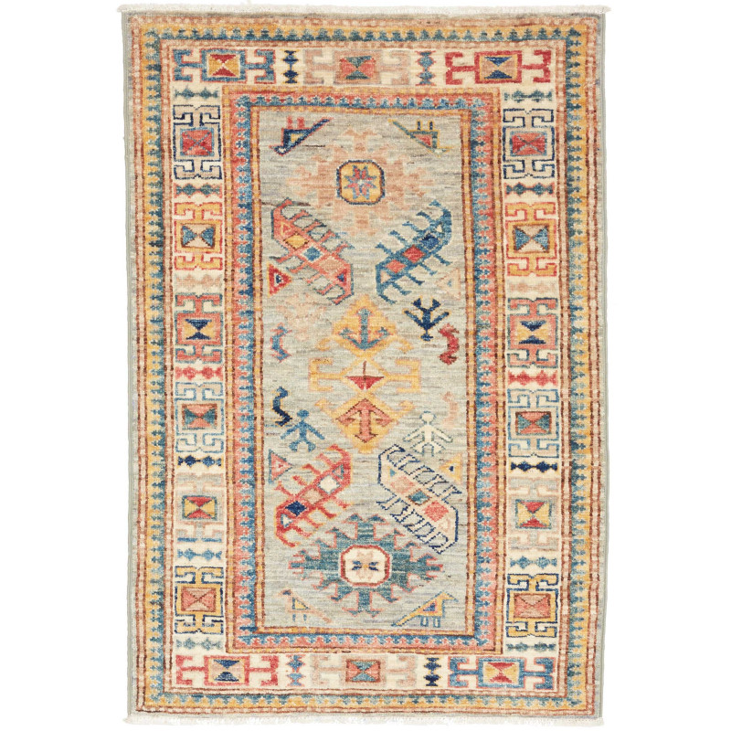 Kazak Fine 69x96 Cm Kazak Fine, Pakistan, Hand-carded Wool,