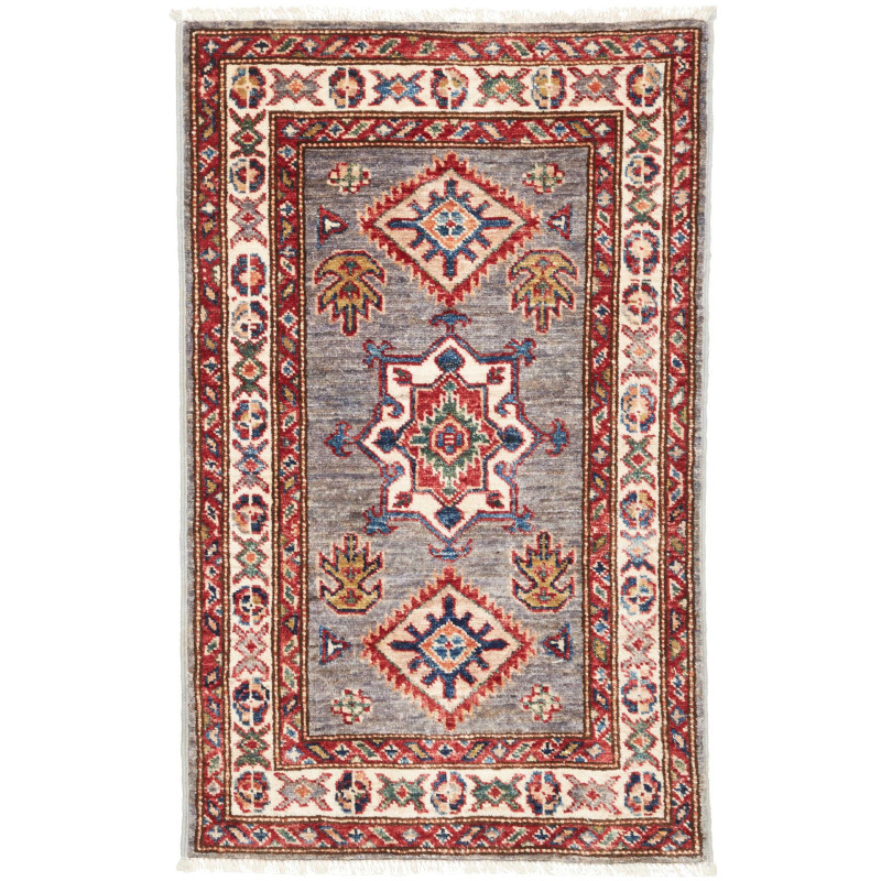 Kazak Fine 56x90 Cm Kazak Fine, Pakistan, Hand-carded Wool